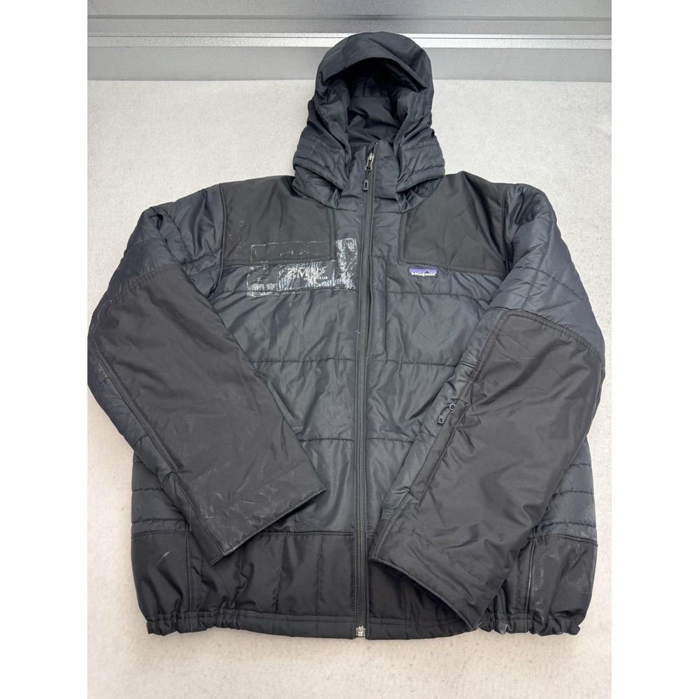 Patagonia Rubicon Rider Jacket Mens L Black Hooded Insulated Puffer Ski Winter‎